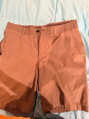 Under Armour Men's Flat Front Shorts in Rust Brown